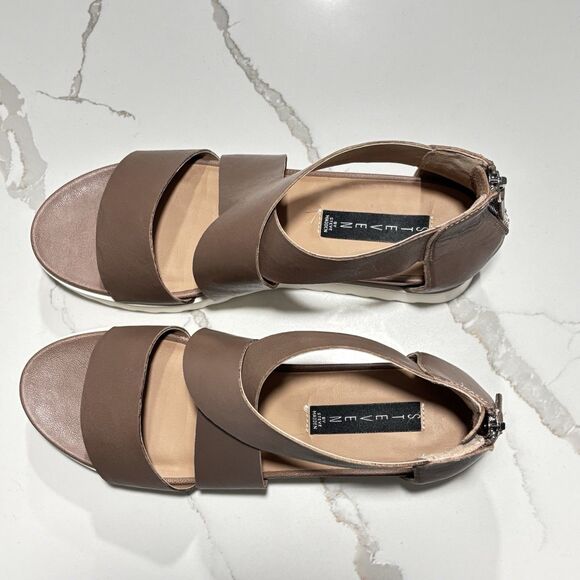 Steven By Steve Madden Keanna Cross Straps Taupe Platform Wedge Sandals Size 10 - Picture 7 of 15